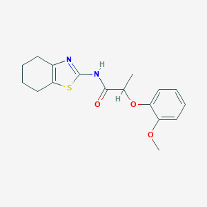 molecular formula C17H20N2O3S B256050 2-(2-methoxyphenoxy)-N-(4,5,6,7-tetrahydro-1,3-benzothiazol-2-yl)propanamide 