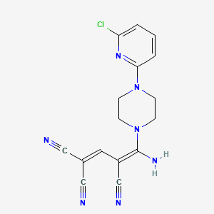 (3E)-3-{amino[4-(6-chloropyridin-2-yl)piperazin-1-yl]methylidene}prop-1-ene-1,1,3-tricarbonitrile