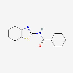 molecular formula C14H20N2OS B2560513 N-(4,5,6,7-tetrahydro-1,3-benzothiazol-2-yl)cyclohexanecarboxamide CAS No. 476280-92-9