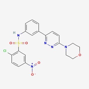molecular formula C20H18ClN5O5S B2560524 2-氯-N-(3-(6-吗啉哒嗪-3-基)苯基)-5-硝基苯磺酰胺 CAS No. 898421-99-3