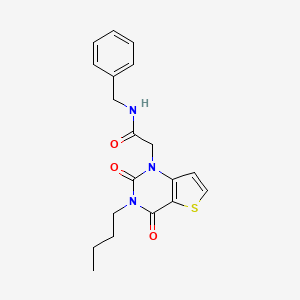 molecular formula C19H21N3O3S B2560528 N-苄基-2-(3-丁基-2,4-二氧代-3,4-二氢噻吩[3,2-d]嘧啶-1(2H)-基)乙酰胺 CAS No. 1252929-61-5