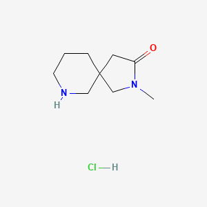 molecular formula C9H17ClN2O B2560530 2-Methyl-2,7-diazaspiro[4.5]decan-3-one hydrochloride CAS No. 2098135-20-5