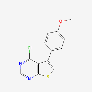 molecular formula C13H9ClN2OS B2560538 4-Chloro-5-(4-methoxyphenyl)thieno[2,3-d]pyrimidine CAS No. 312584-53-5
