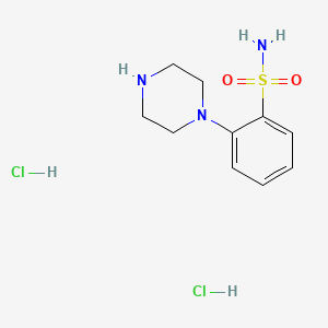 molecular formula C10H17Cl2N3O2S B2560539 2-(Piperazin-1-yl)benzene-1-sulfonamide dihydrochloride CAS No. 1989659-95-1