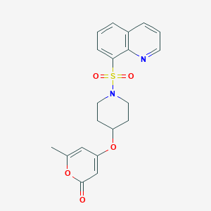 molecular formula C20H20N2O5S B2560540 6-methyl-4-((1-(quinolin-8-ylsulfonyl)piperidin-4-yl)oxy)-2H-pyran-2-one CAS No. 1795301-73-3