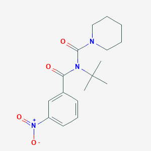 molecular formula C17H23N3O4 B2560544 N-(tert-butyl)-N-(3-nitrobenzoyl)piperidine-1-carboxamide CAS No. 899754-96-2