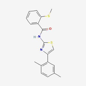 molecular formula C19H18N2OS2 B2560547 N-(4-(2,5-dimethylphenyl)thiazol-2-yl)-2-(methylthio)benzamide CAS No. 896345-09-8