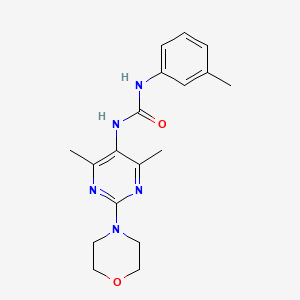 molecular formula C18H23N5O2 B2560558 1-(4,6-二甲基-2-吗啉嘧啶-5-基)-3-(间甲苯基)脲 CAS No. 1448122-51-7