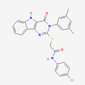 N-(4-chlorophenyl)-2-[[3-(3,5-dimethylphenyl)-4-oxo-5H-pyrimido[5,4-b]indol-2-yl]sulfanyl]acetamide