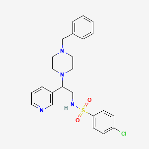 N-(2-(4-benzylpiperazin-1-yl)-2-(pyridin-3-yl)ethyl)-4-chlorobenzenesulfonamide