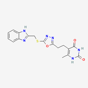 5-(2-(5-(((1H-benzo[d]imidazol-2-yl)methyl)thio)-1,3,4-oxadiazol-2-yl)ethyl)-6-methylpyrimidine-2,4(1H,3H)-dione