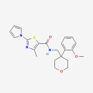 N-((4-(2-methoxyphenyl)tetrahydro-2H-pyran-4-yl)methyl)-4-methyl-2-(1H-pyrrol-1-yl)thiazole-5-carboxamide