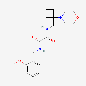 molecular formula C19H27N3O4 B2560575 N-[(2-Methoxyphenyl)methyl]-N'-[(1-morpholin-4-ylcyclobutyl)methyl]oxamide CAS No. 2380191-85-3