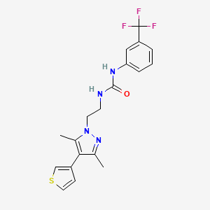 1-(2-(3,5-dimethyl-4-(thiophen-3-yl)-1H-pyrazol-1-yl)ethyl)-3-(3-(trifluoromethyl)phenyl)urea