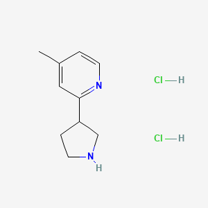 molecular formula C10H16Cl2N2 B2560583 4-Methyl-2-(pyrrolidin-3-yl)pyridine dihydrochloride CAS No. 1909347-64-3