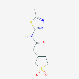 molecular formula C9H13N3O3S2 B256059 2-(1,1-dioxothiolan-3-yl)-N-(5-methyl-1,3,4-thiadiazol-2-yl)acetamide 