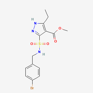 methyl 5-(N-(4-bromobenzyl)sulfamoyl)-3-ethyl-1H-pyrazole-4-carboxylate