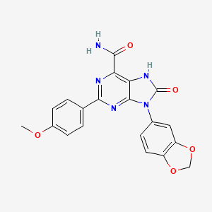 9-(1,3-benzodioxol-5-yl)-2-(4-methoxyphenyl)-8-oxo-7H-purine-6-carboxamide