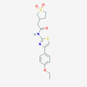 molecular formula C17H20N2O4S2 B256061 2-(1,1-dioxothiolan-3-yl)-N-[4-(4-ethoxyphenyl)-1,3-thiazol-2-yl]acetamide 