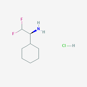 molecular formula C8H16ClF2N B2560618 (1S)-1-Ciclohexil-2,2-difluoroetanamina; clorhidrato CAS No. 2445750-53-6