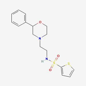 molecular formula C16H20N2O3S2 B2560620 N-(2-(2-phenylmorpholino)ethyl)thiophene-2-sulfonamide CAS No. 953971-94-3