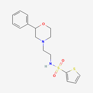 molecular formula C16H20N2O3S2 B2560620 N-[2-(2-phenylmorpholin-4-yl)ethyl]thiophene-2-sulfonamide CAS No. 953971-94-3