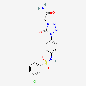 2-(4-(4-(5-chloro-2-methylphenylsulfonamido)phenyl)-5-oxo-4,5-dihydro-1H-tetrazol-1-yl)acetamide