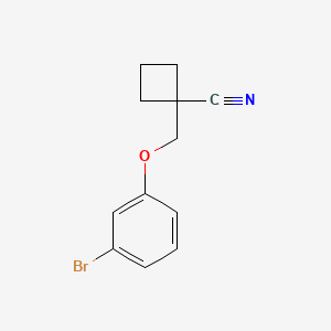 molecular formula C12H12BrNO B2560624 1-((3-Bromophenoxy)methyl)cyclobutanecarbonitrile CAS No. 1387562-67-5