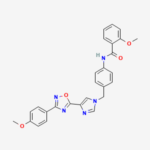 2-methoxy-N-[4-({4-[3-(4-methoxyphenyl)-1,2,4-oxadiazol-5-yl]-1H-imidazol-1-yl}methyl)phenyl]benzamide