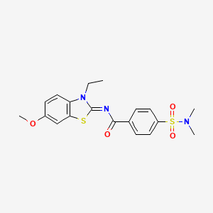 (Z)-4-(N,N-dimethylsulfamoyl)-N-(3-ethyl-6-methoxybenzo[d]thiazol-2(3H)-ylidene)benzamide
