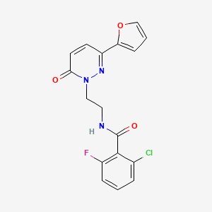 2-chloro-6-fluoro-N-(2-(3-(furan-2-yl)-6-oxopyridazin-1(6H)-yl)ethyl)benzamide
