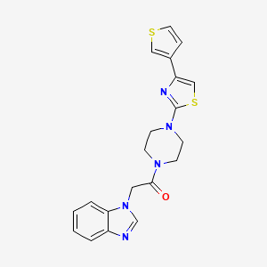 2-(1H-benzo[d]imidazol-1-yl)-1-(4-(4-(thiophen-3-yl)thiazol-2-yl)piperazin-1-yl)ethanone