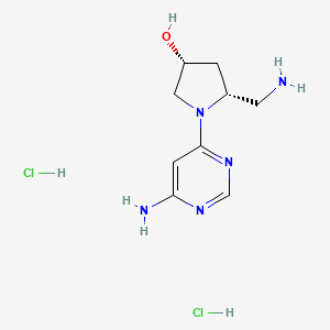 (3R,5R)-5-(Aminomethyl)-1-(6-aminopyrimidin-4-yl)pyrrolidin-3-ol;dihydrochloride