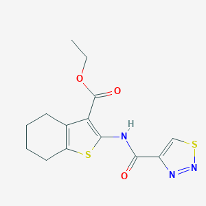 molecular formula C14H15N3O3S2 B256064 Ethyl 2-[(1,2,3-thiadiazol-4-ylcarbonyl)amino]-4,5,6,7-tetrahydro-1-benzothiophene-3-carboxylate 