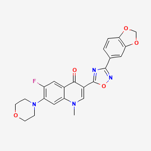 3-(3-(benzo[d][1,3]dioxol-5-yl)-1,2,4-oxadiazol-5-yl)-6-fluoro-1-methyl-7-morpholinoquinolin-4(1H)-one