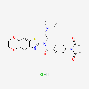 N-(2-(diethylamino)ethyl)-N-(6,7-dihydro-[1,4]dioxino[2',3':4,5]benzo[1,2-d]thiazol-2-yl)-4-(2,5-dioxopyrrolidin-1-yl)benzamide hydrochloride