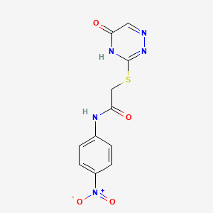 molecular formula C11H9N5O4S B2560654 N-(4-nitrophenyl)-2-((5-oxo-4,5-dihydro-1,2,4-triazin-3-yl)thio)acetamide CAS No. 905780-98-5