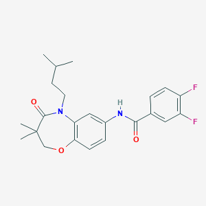 3,4-difluoro-N-(5-isopentyl-3,3-dimethyl-4-oxo-2,3,4,5-tetrahydrobenzo[b][1,4]oxazepin-7-yl)benzamide