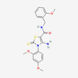 4-amino-3-(2,4-dimethoxyphenyl)-N-(2-methoxybenzyl)-2-thioxo-2,3-dihydrothiazole-5-carboxamide