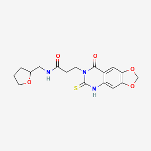 N-(oxolan-2-ylmethyl)-3-(8-oxo-6-sulfanylidene-5H-[1,3]dioxolo[4,5-g]quinazolin-7-yl)propanamide