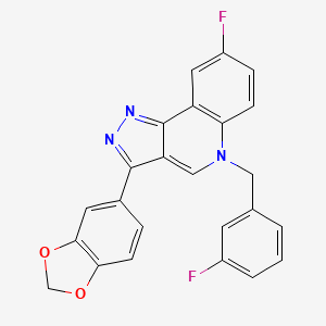 molecular formula C24H15F2N3O2 B2560669 3-(1,3-Benzodioxol-5-yl)-8-fluoro-5-[(3-fluorophenyl)methyl]pyrazolo[4,3-c]quinoline CAS No. 866344-71-0