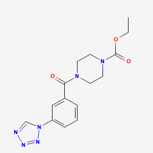 molecular formula C15H18N6O3 B2560675 ethyl 4-(3-(1H-tetrazol-1-yl)benzoyl)piperazine-1-carboxylate CAS No. 1207016-01-0