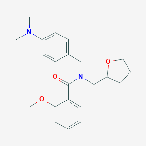 molecular formula C22H28N2O3 B256068 N-[4-(dimethylamino)benzyl]-2-methoxy-N-(tetrahydrofuran-2-ylmethyl)benzamide 