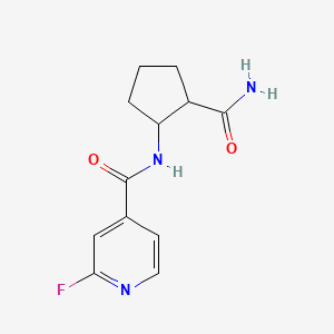 molecular formula C12H14FN3O2 B2560683 N-(2-carbamoylcyclopentyl)-2-fluoropyridine-4-carboxamide CAS No. 1423791-29-0