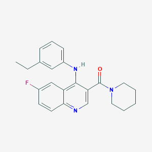 (4-((3-Ethylphenyl)amino)-6-fluoroquinolin-3-yl)(piperidin-1-yl)methanone