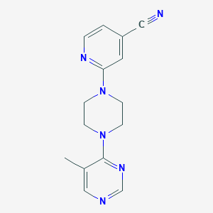 molecular formula C15H16N6 B2560689 2-[4-(5-Methylpyrimidin-4-yl)piperazin-1-yl]pyridine-4-carbonitrile CAS No. 2380077-70-1