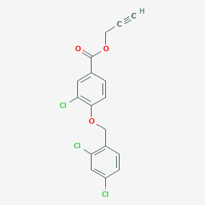 molecular formula C17H11Cl3O3 B2560690 Prop-2-yn-1-yl 3-chloro-4-[(2,4-dichlorobenzyl)oxy]benzoate CAS No. 1706457-64-8