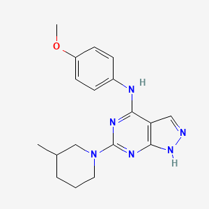 molecular formula C18H22N6O B2560694 N-(4-methoxyphenyl)-6-(3-methylpiperidin-1-yl)-1H-pyrazolo[3,4-d]pyrimidin-4-amine CAS No. 1105225-30-6