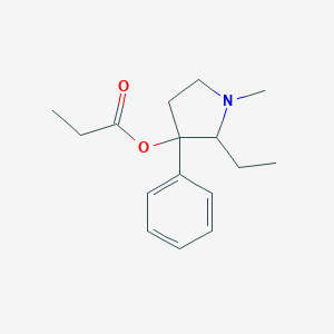molecular formula C16H23NO2 B025607 2-Ethyl-1-methyl-3-phenyl-3-pyrrolidinol propionate CAS No. 102280-76-2