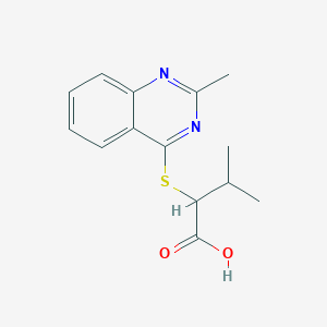 molecular formula C14H16N2O2S B256070 3-Methyl-2-(2-methylquinazolin-4-yl)sulfanylbutanoic acid 